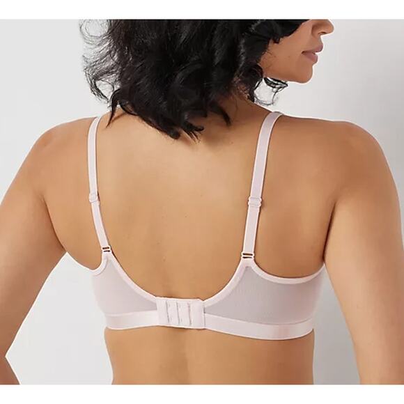 Breezies Bra Lot 36DDD Mesh Lace Wirefree Black + Dusty Plum NoWire Unlined QVC - Picture 4 of 16